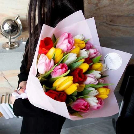 Букет из 35 тюльпанов "Микс" (От 3 букетов)