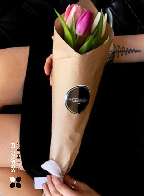 Букет из 3 тюльпанов "Микс" (От 30 букетов)